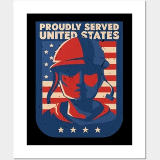 Proudly Served United States - Veteran Posters and Art